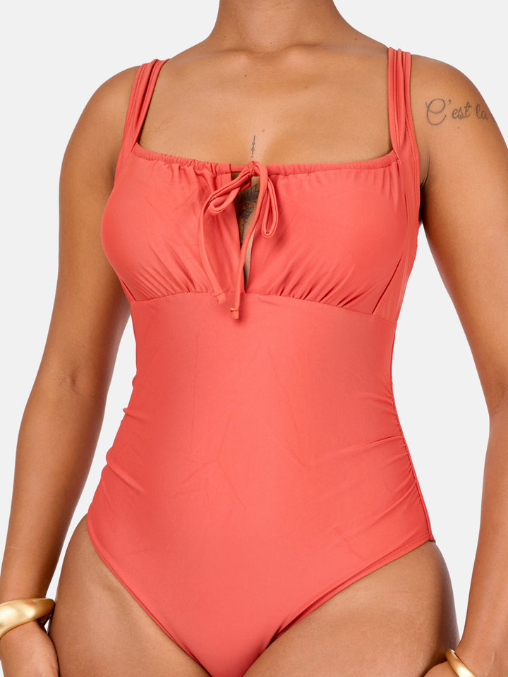Ruched sculpting one piece