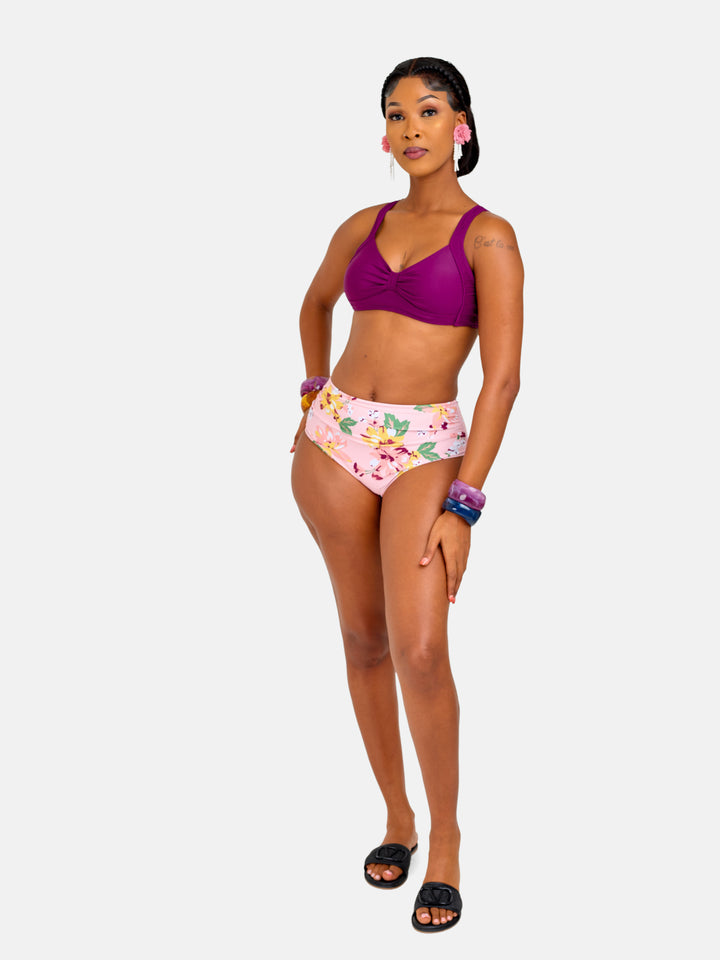 High waisted printed bikini