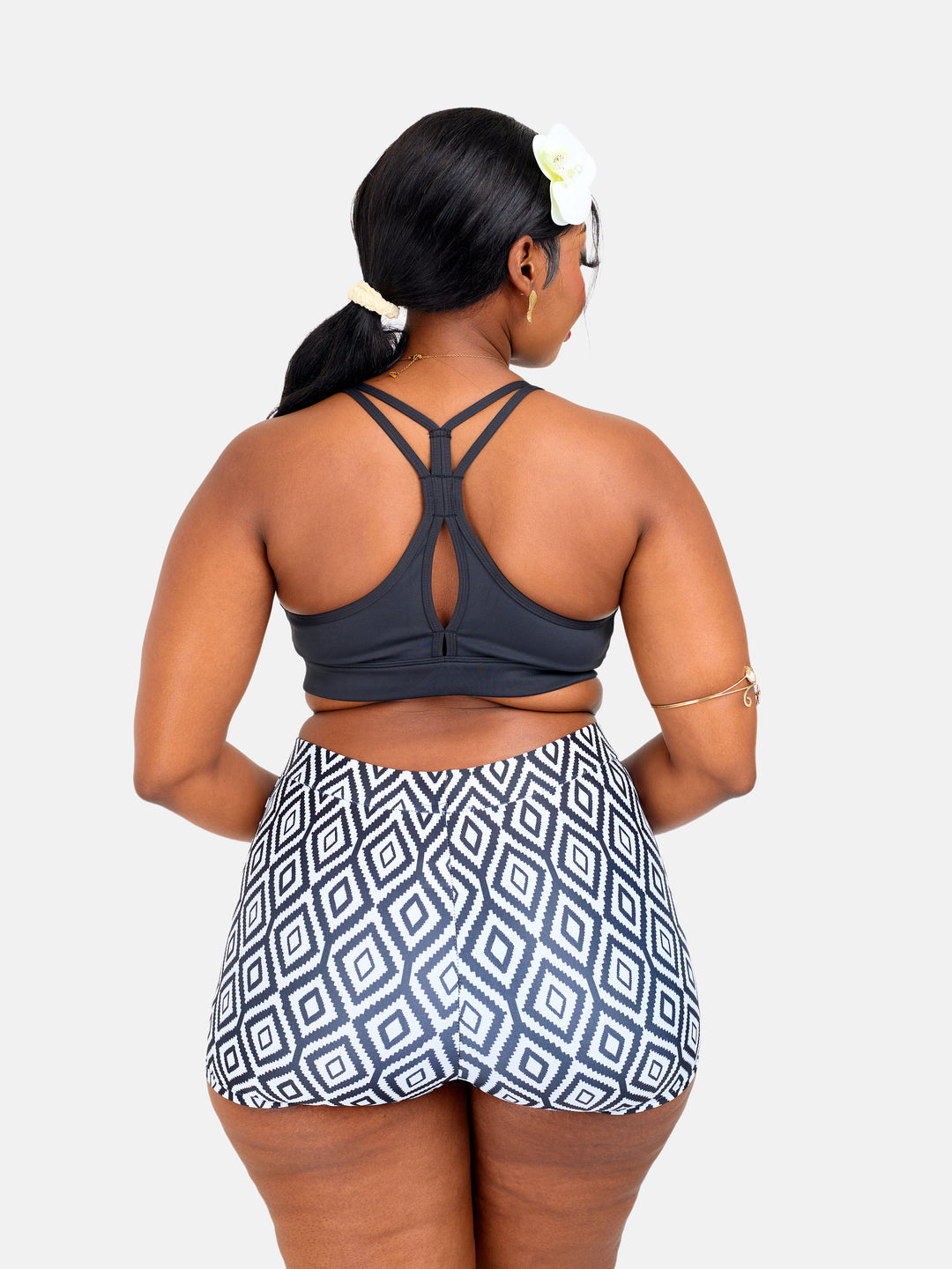 High waisted bikini shorts