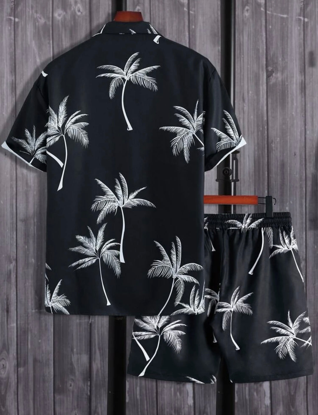 Palm print men’s shirt & short set