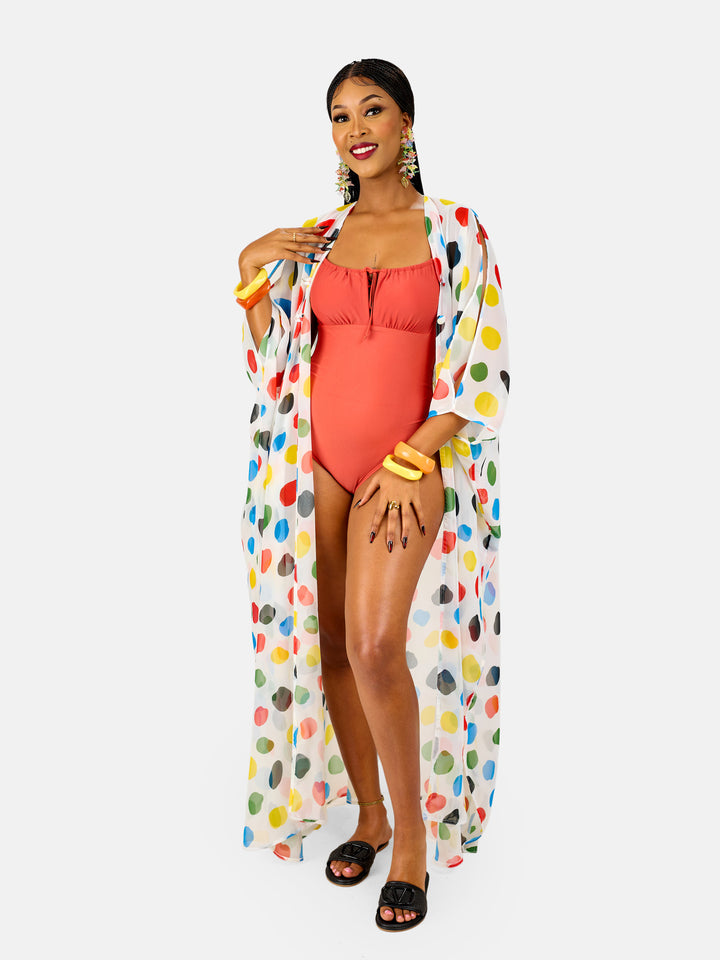 Multi dotted kimono