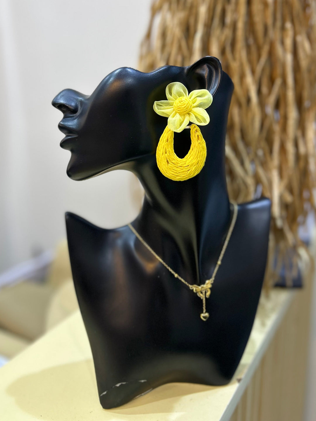 Rattan summer earrings