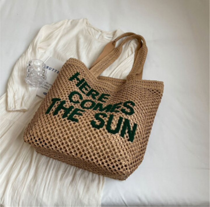 Khaki zipped tote bag
