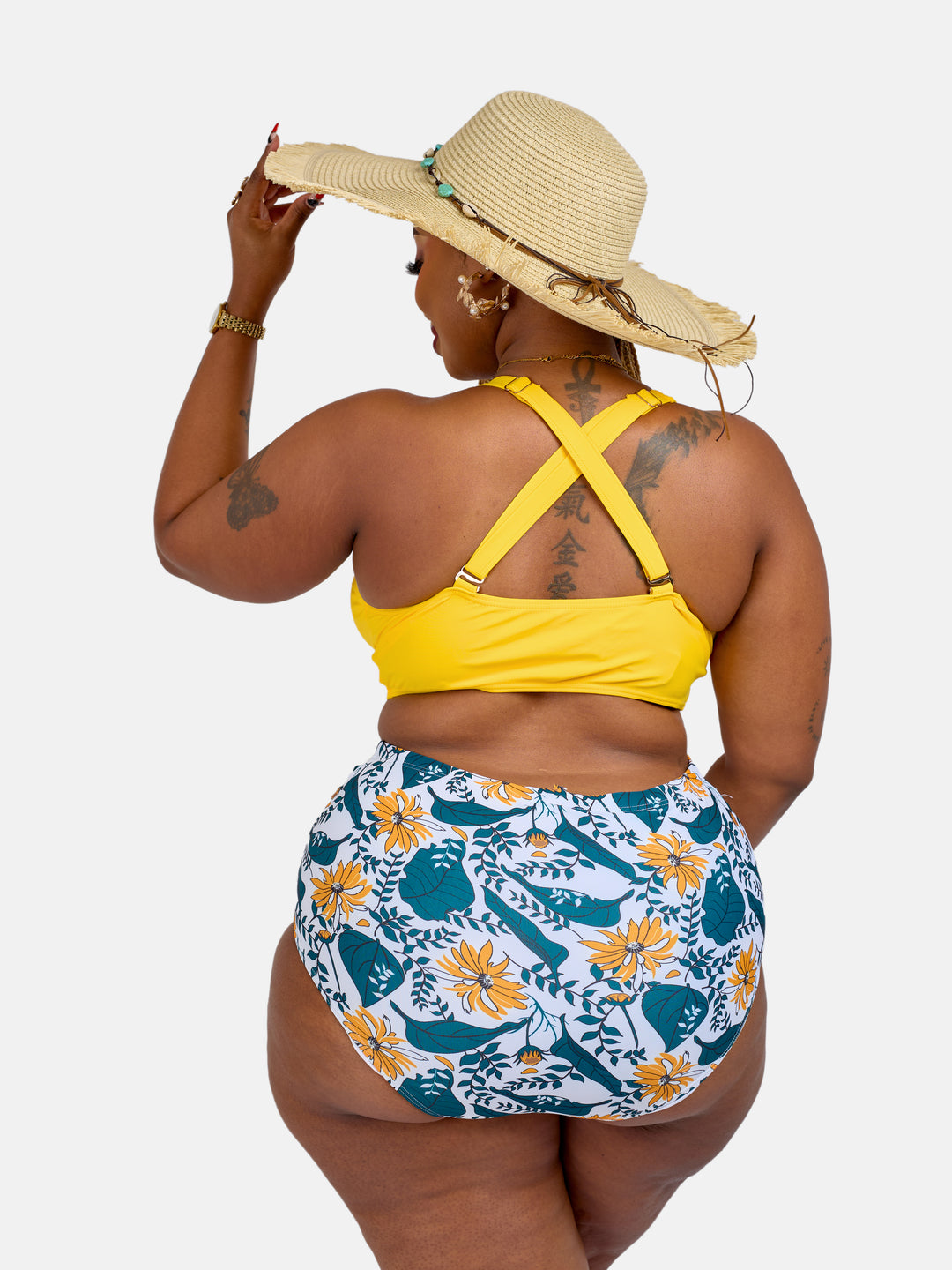 Supportive high waisted bikini set
