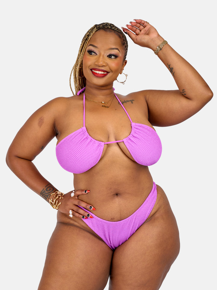 Ribbed mid rise bikini