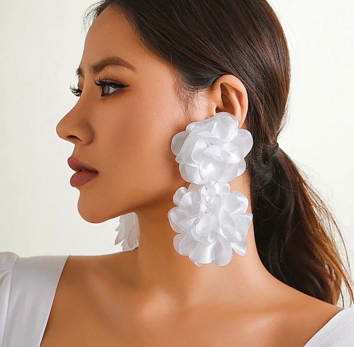 Floral statement earrings