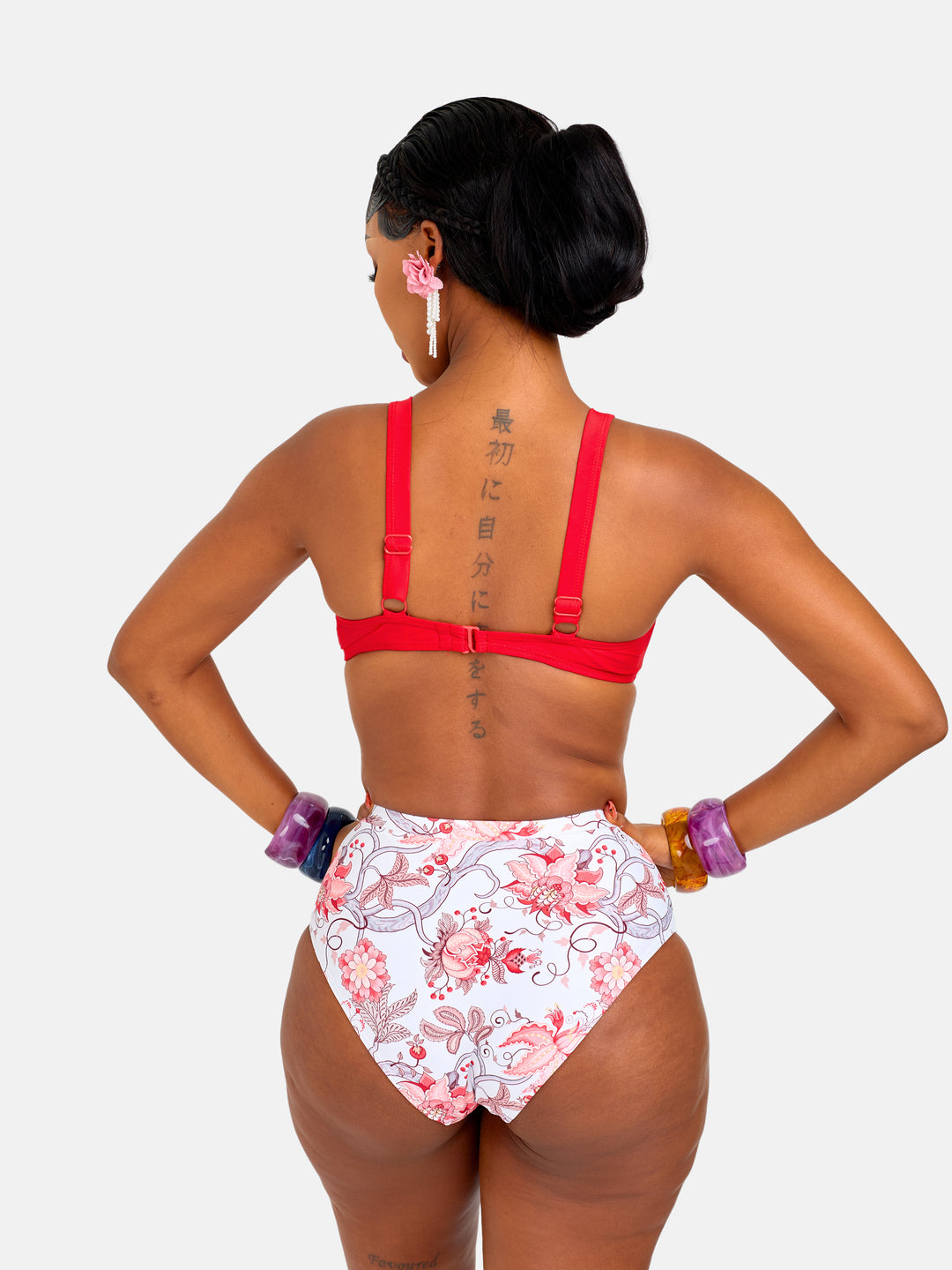Classic floral high waist bikini