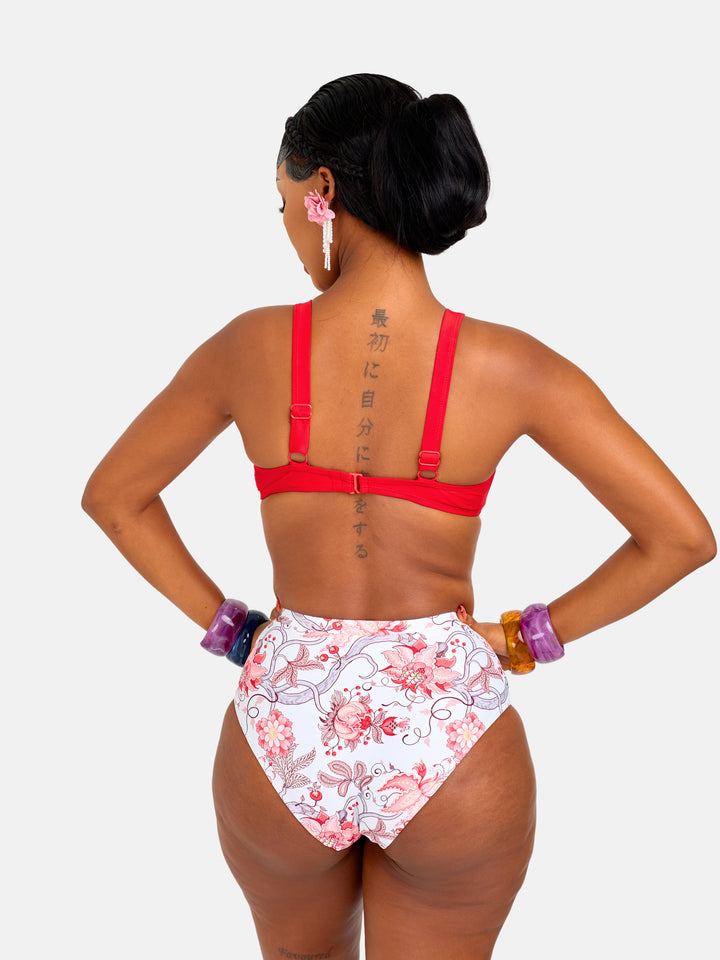 Classic floral high waist bikini