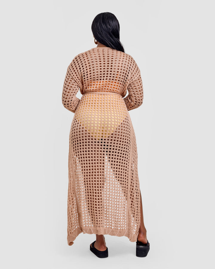 Crotchet kimono khaki