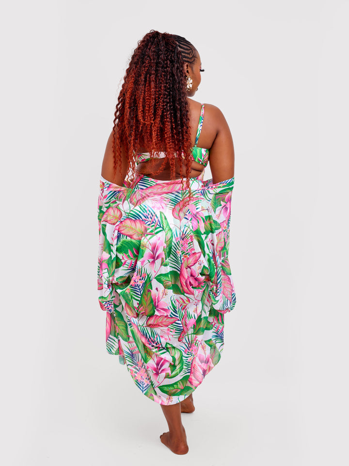 2pc floral 1pc with cover up