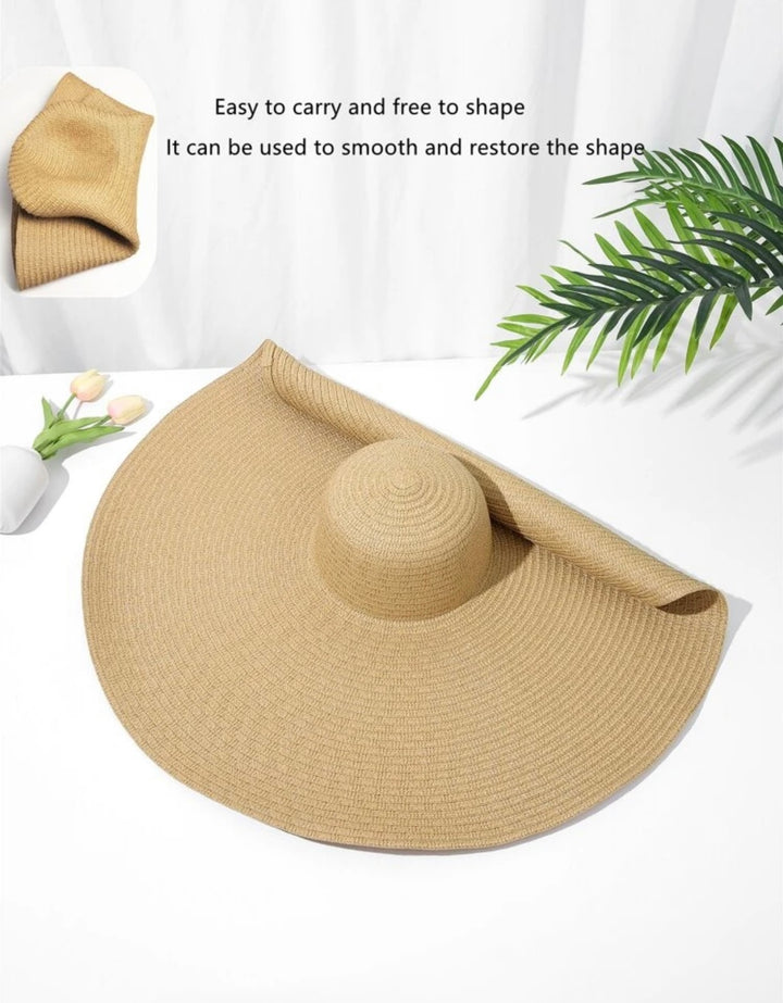 Oversized wide brim sun hat