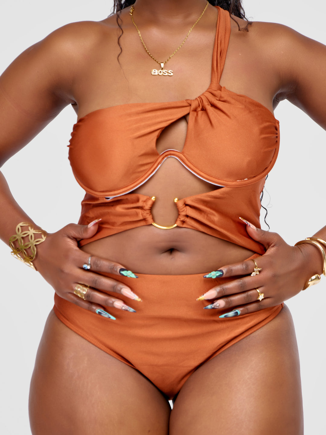 Cut-Out One-Piece Swimsuit with Underwire