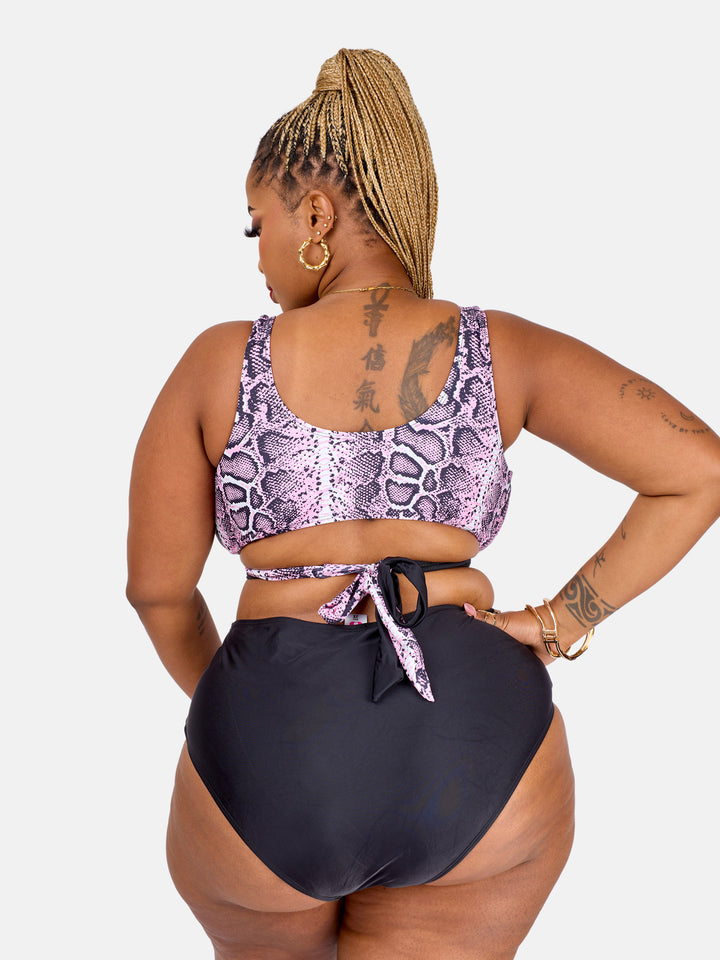 Printed criss cross bikini