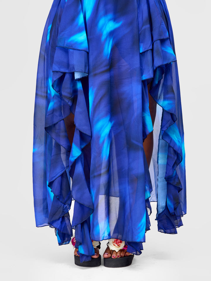Illusion One-Piece Swimsuit with Flowing Cover Up