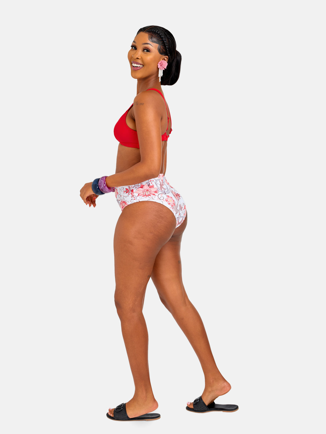 Classic floral high waist bikini