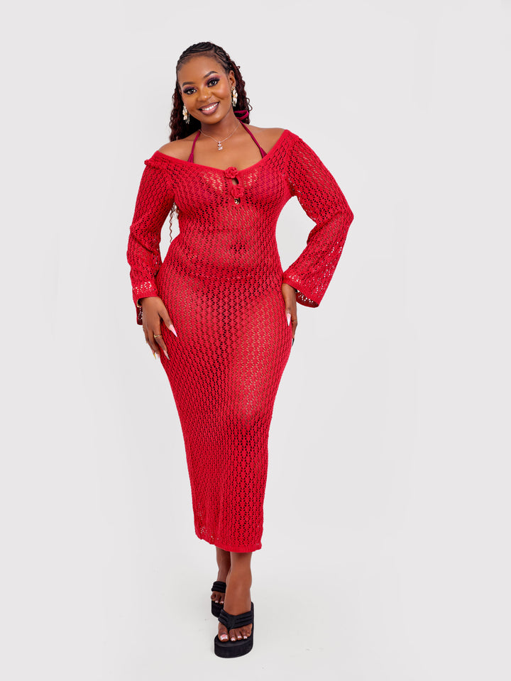 Long sleeve crotchet dress