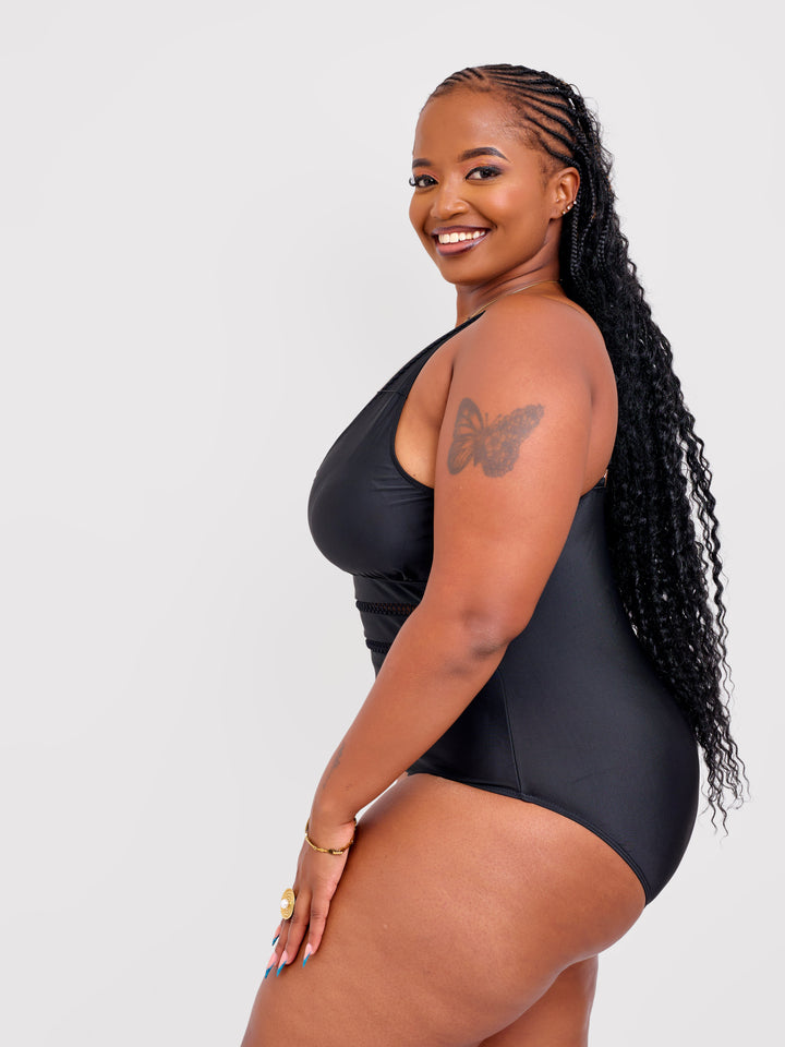 One piece with mesh details