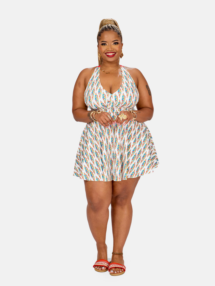 Printed modest swim dress