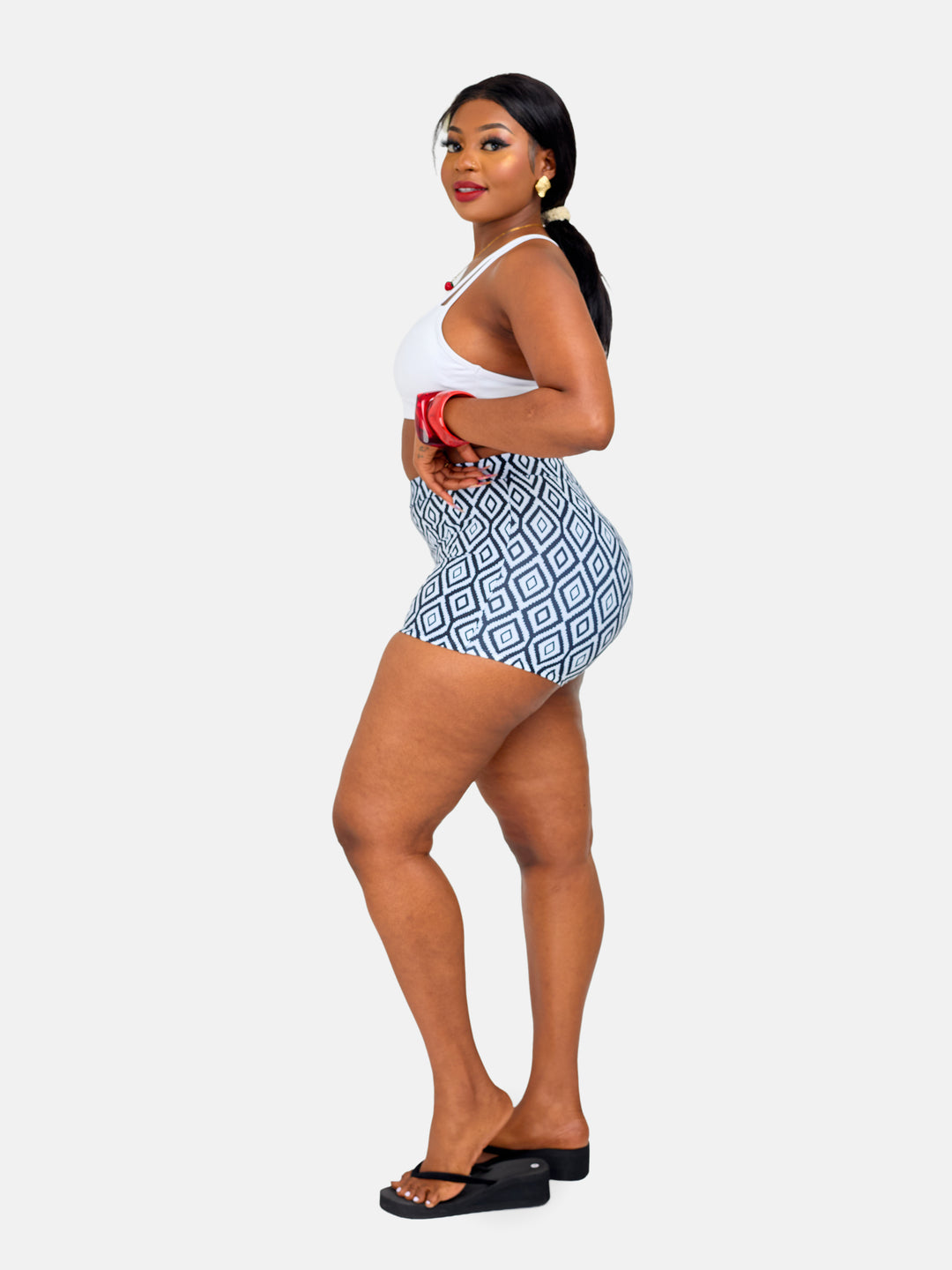High waisted bikini shorts