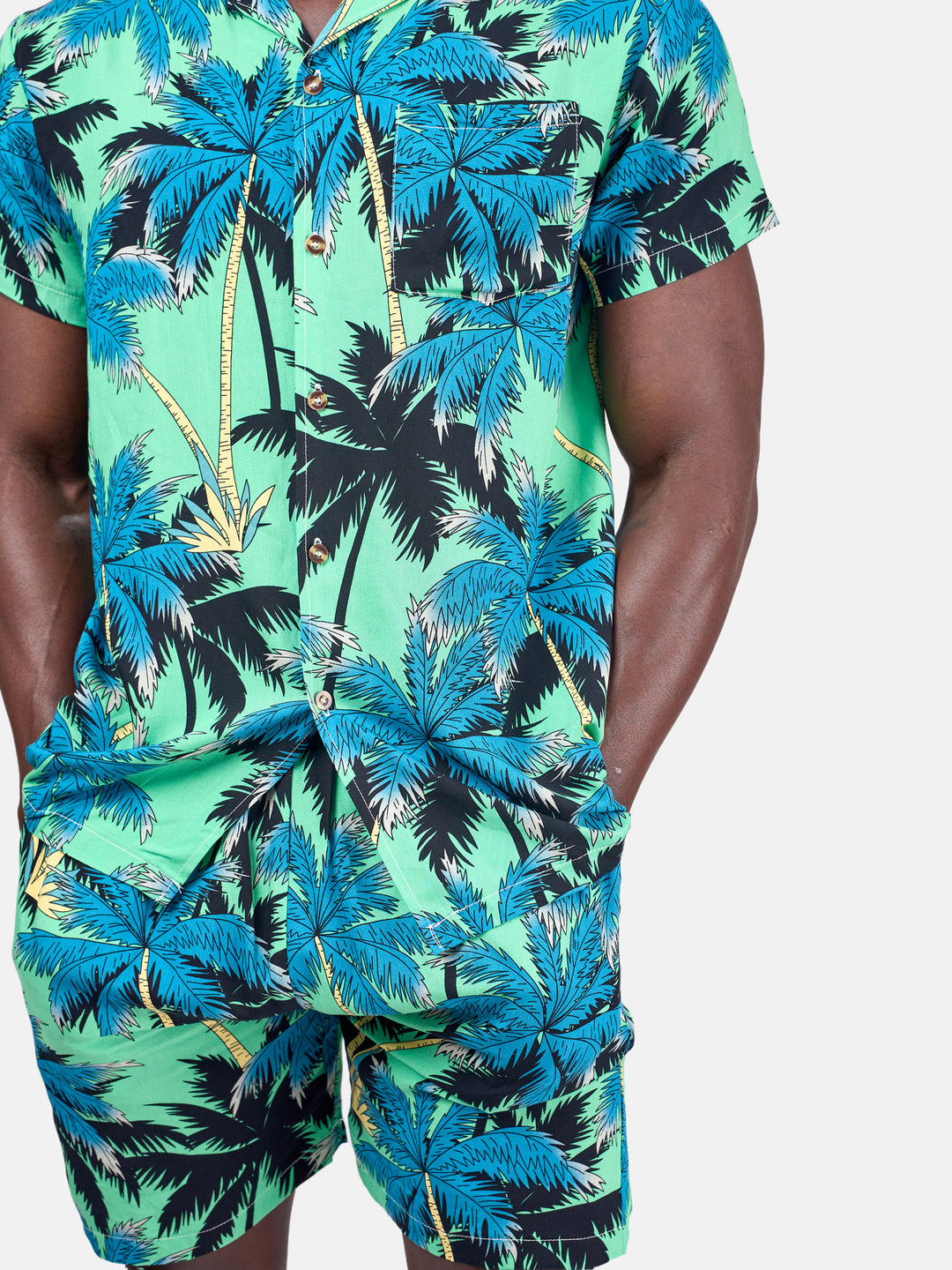 Men’s palm print beach set