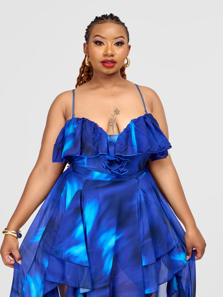 Illusion One-Piece Swimsuit with Flowing Cover Up