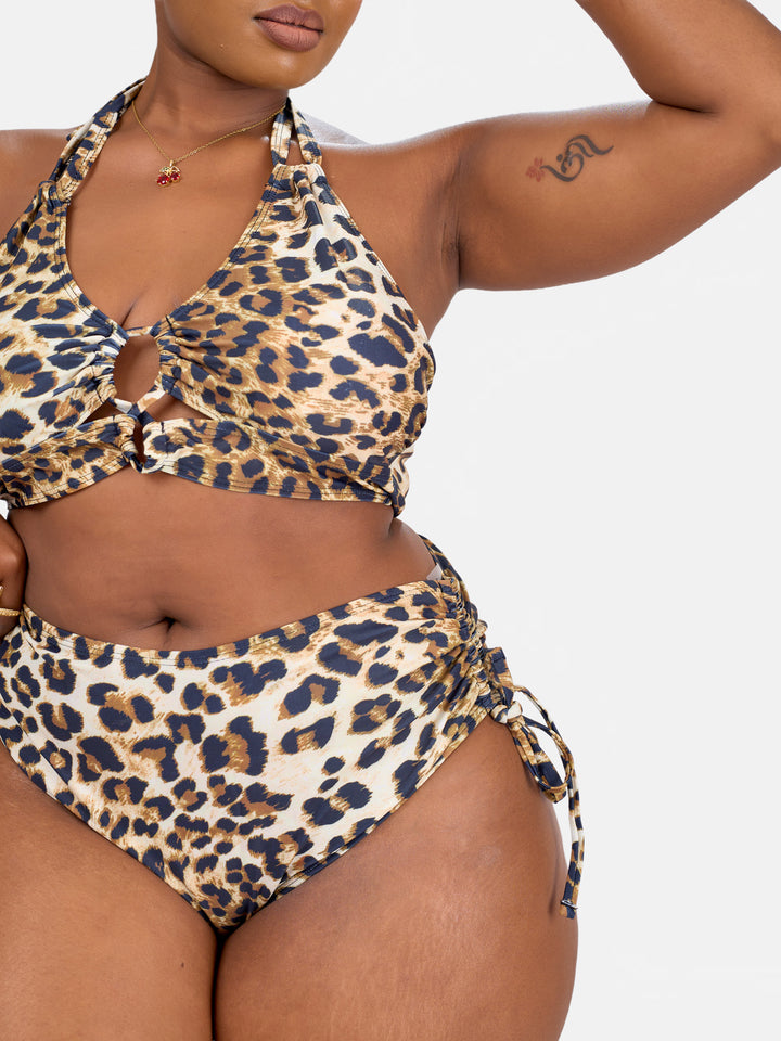 Cheetah high waist plus size bikini
