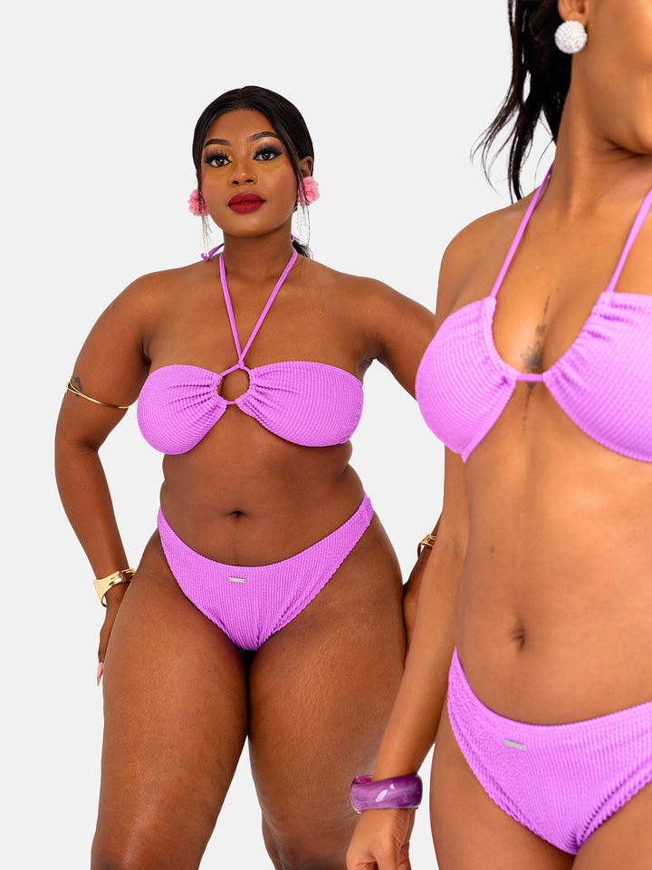 Ribbed mid rise bikini