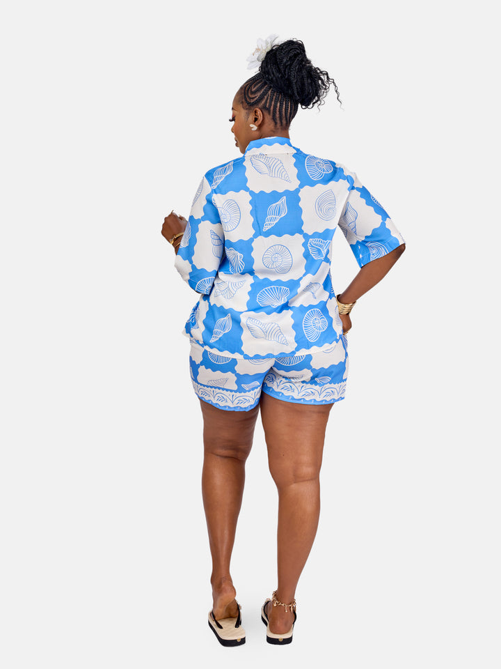 Shell button down short set