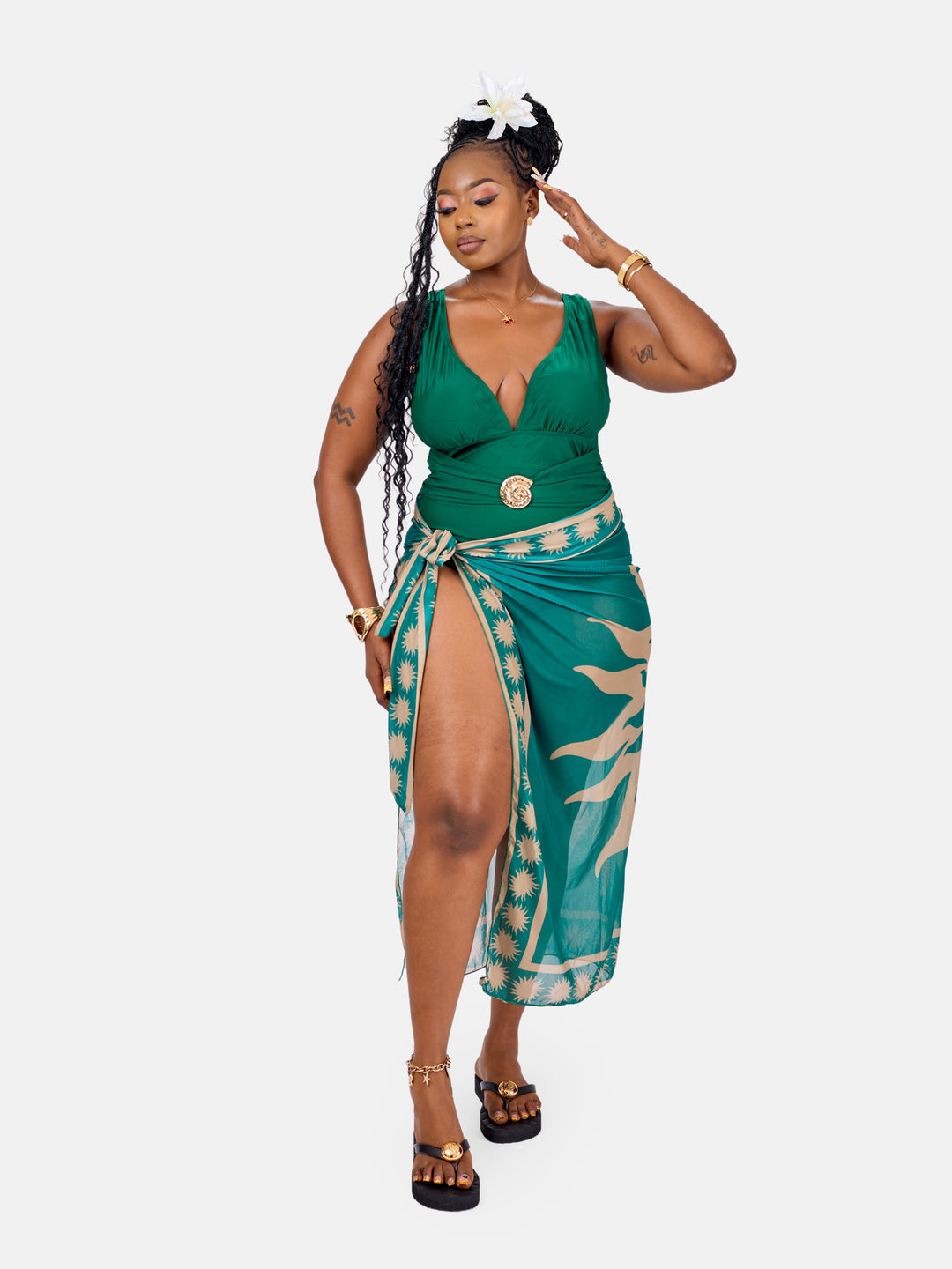 Classy one piece with sarong