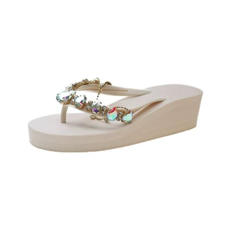 Rhinestone wedge sandals