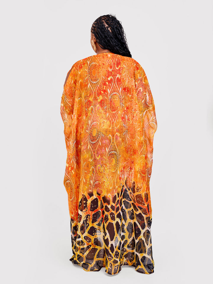 Animal print button down kimono