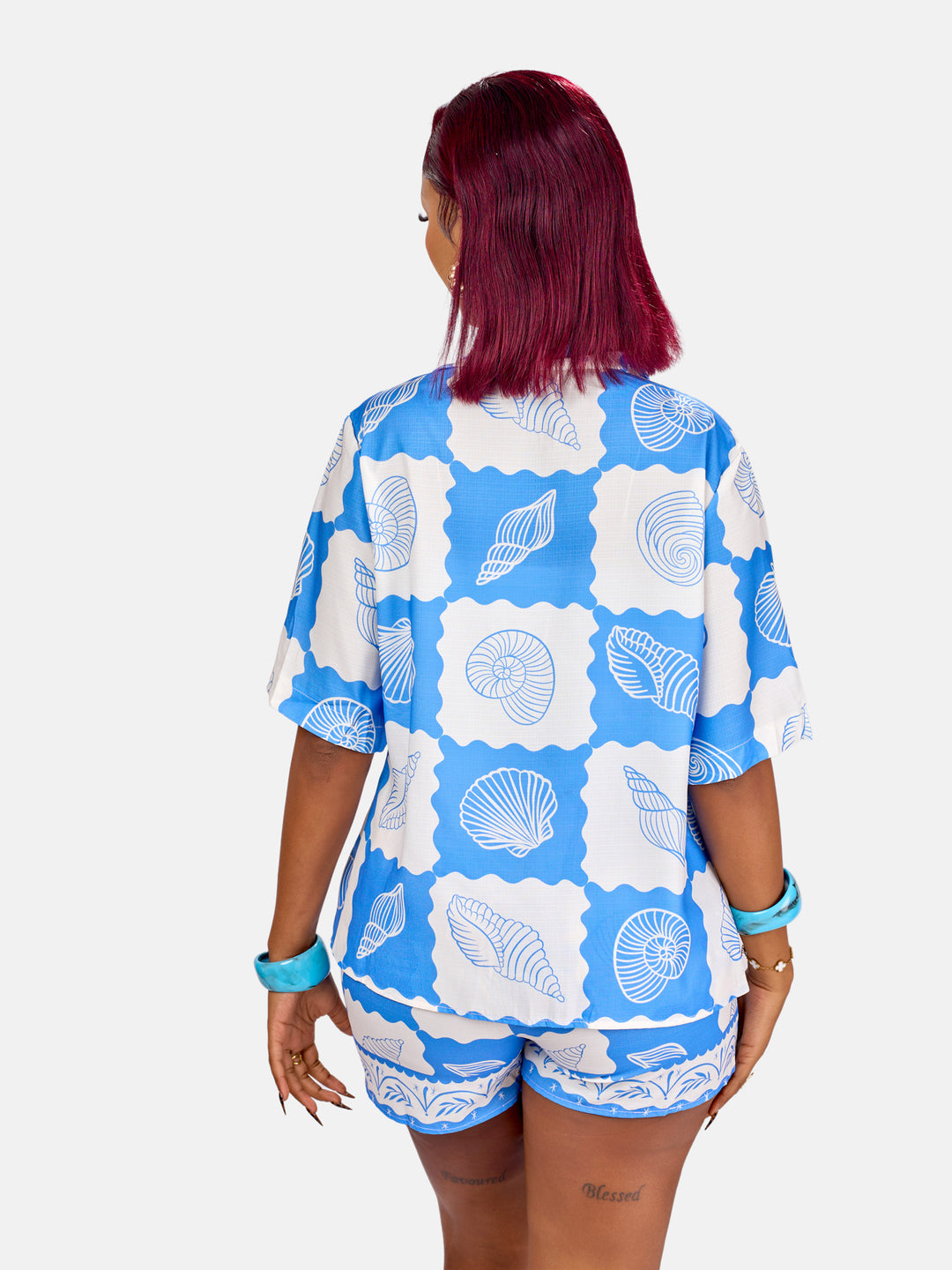 Shell button down short set