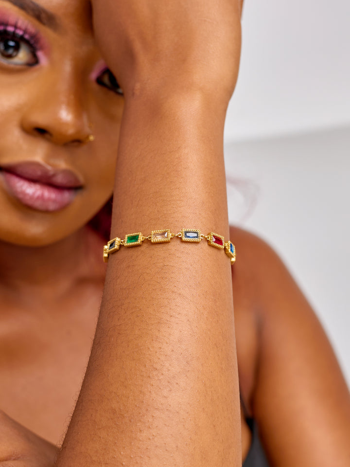 Multicolored stainless steel bracelet