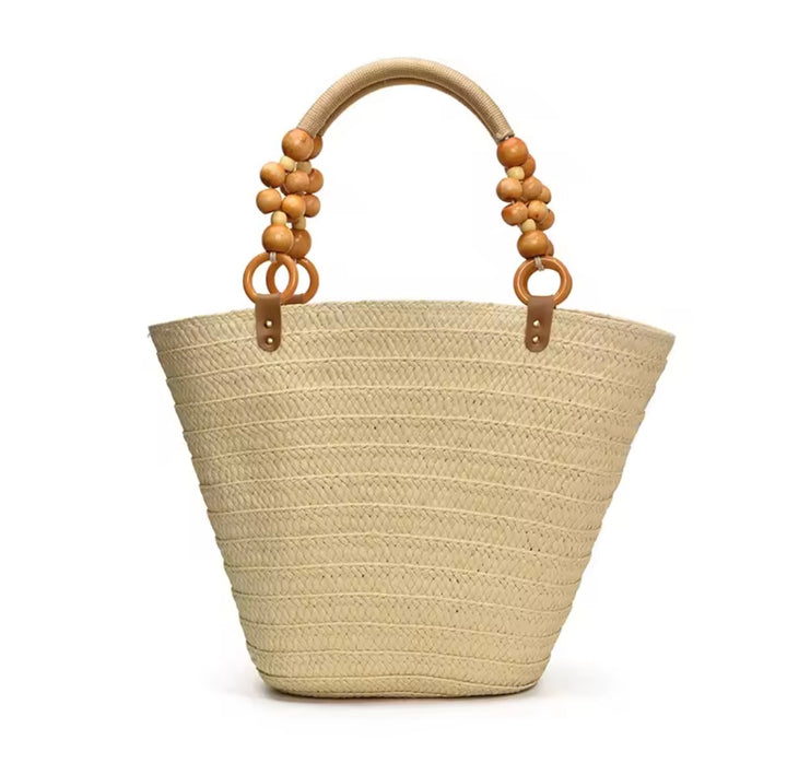 Beaded zipped beach bag