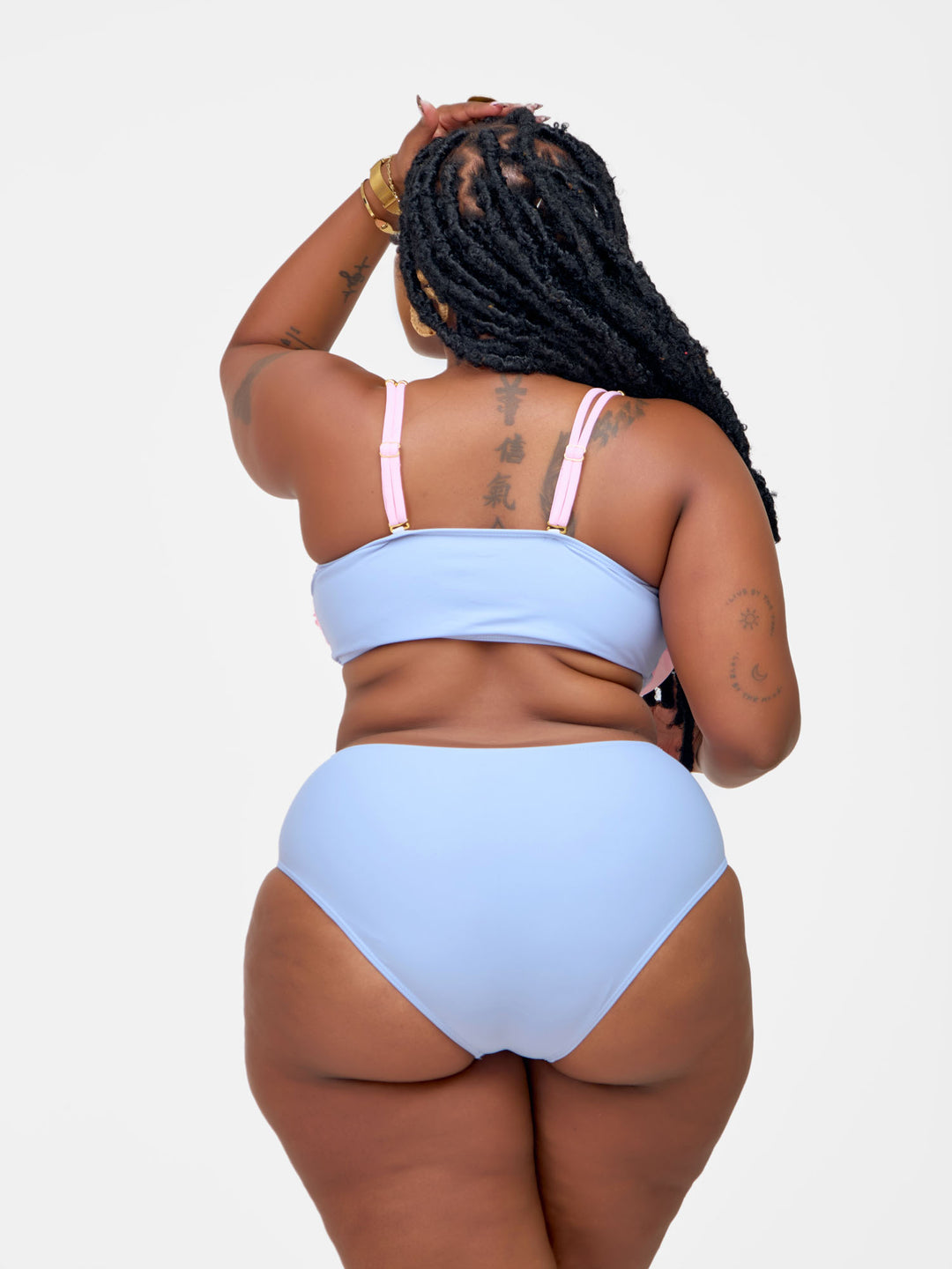 High waist bikini with gold embellishment