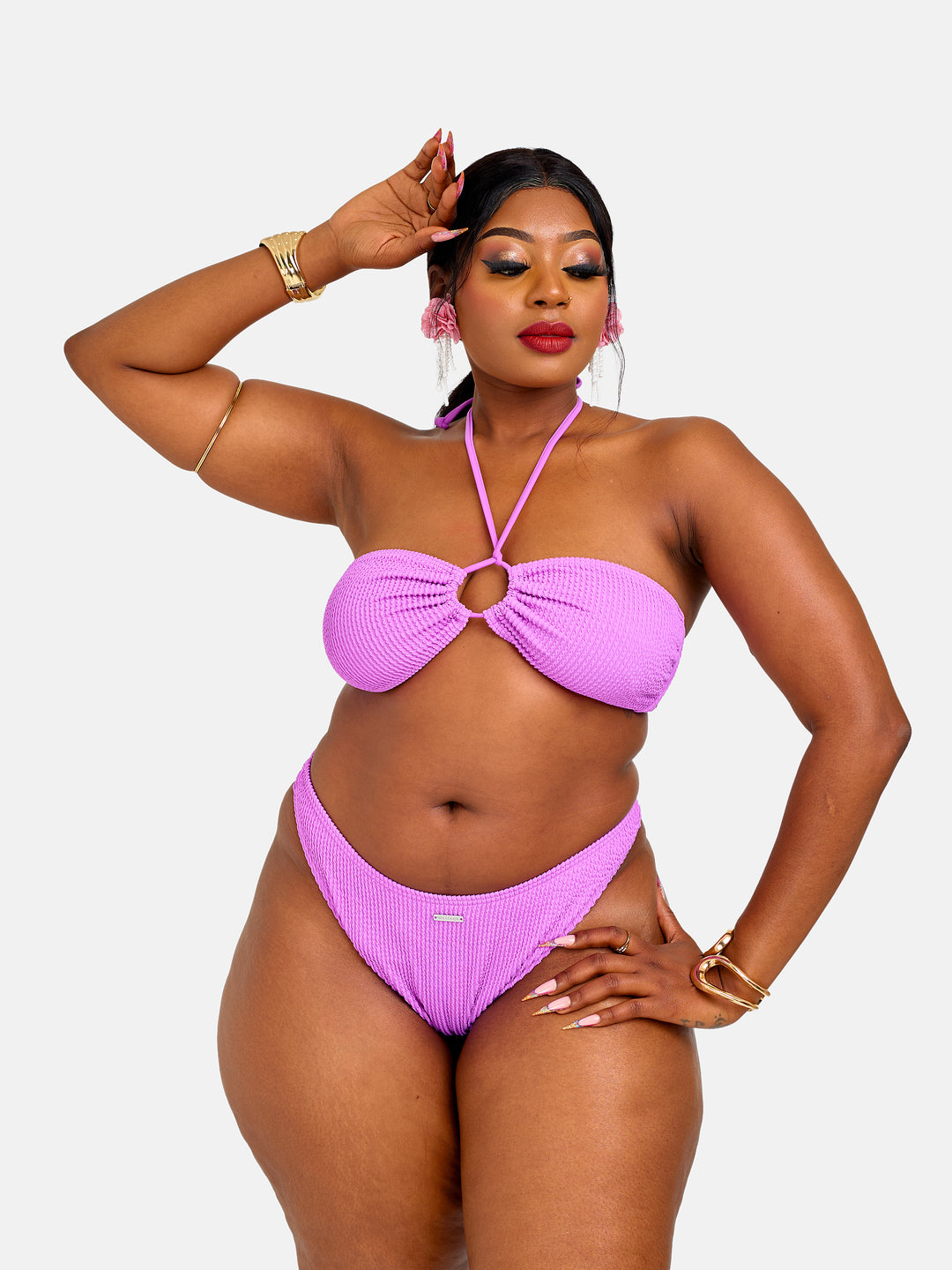 Ribbed mid rise bikini