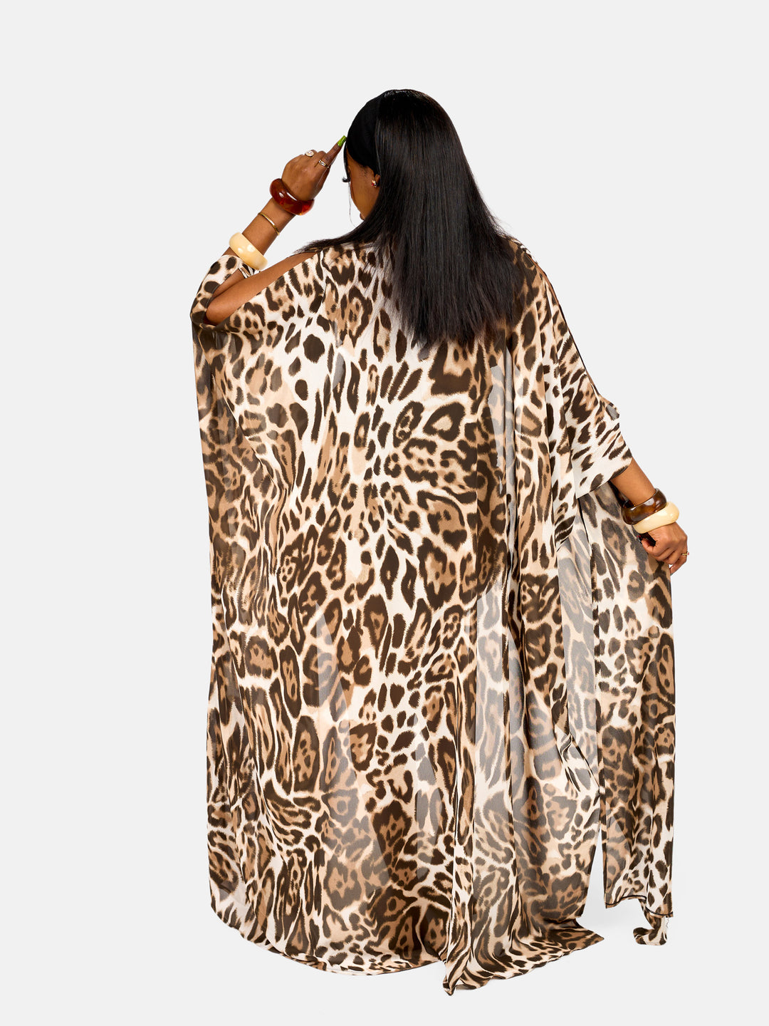 Animal print kimono