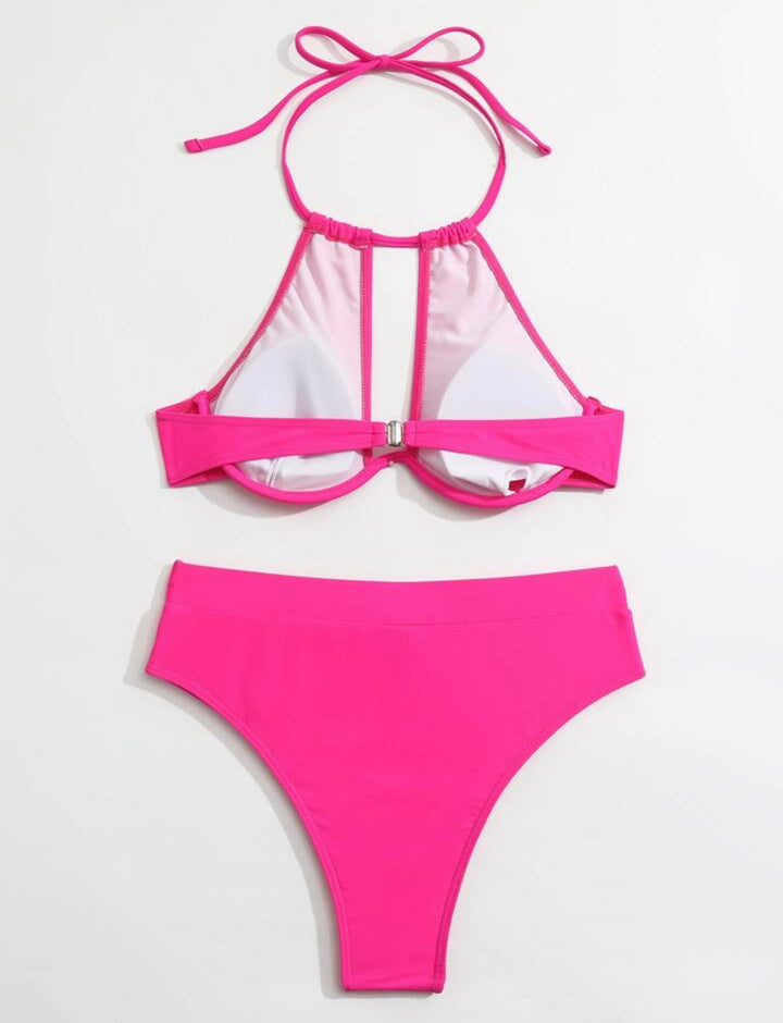 High cut halter bikini