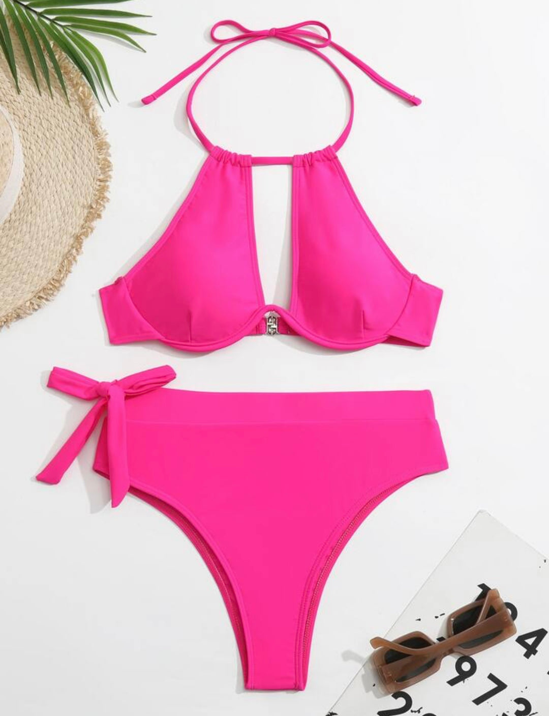 High cut halter bikini