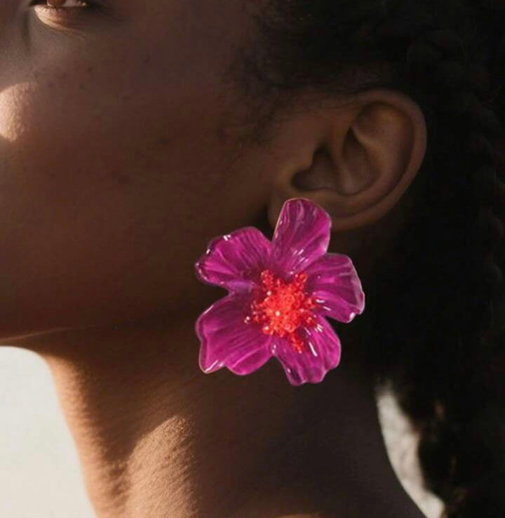 Floral acrylic earrings