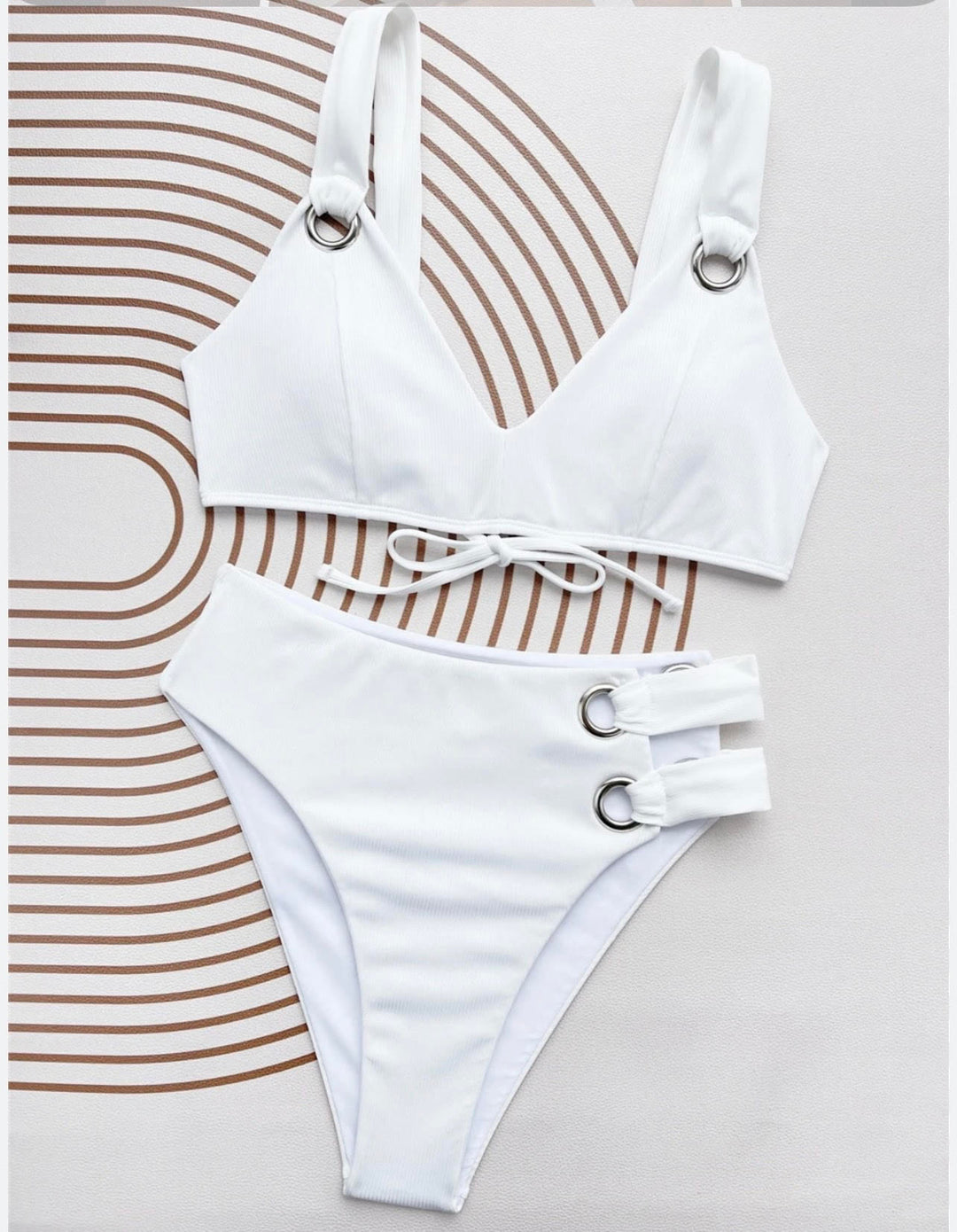 White high cut bikini