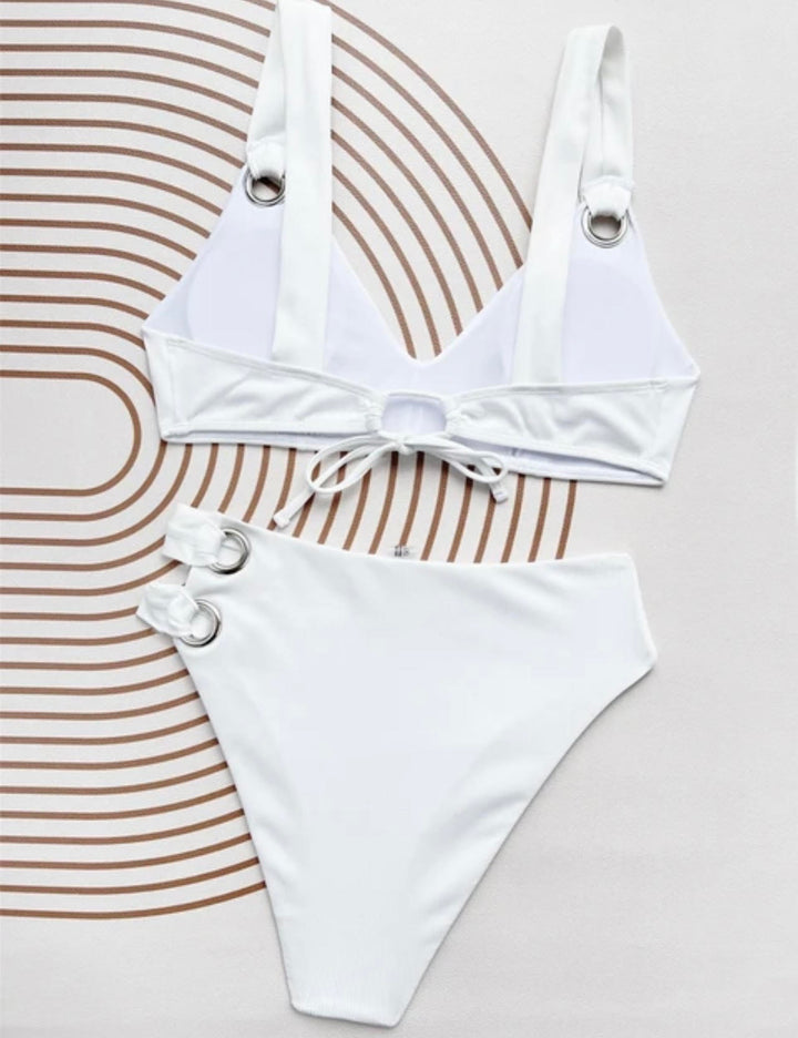 White high cut bikini