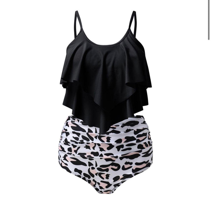 Tankini with high waist bottoms