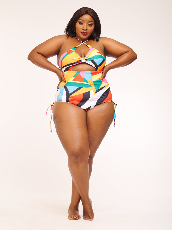 Multicolored one piece plus