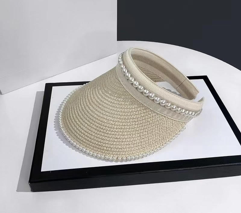 Visor hat with pearls