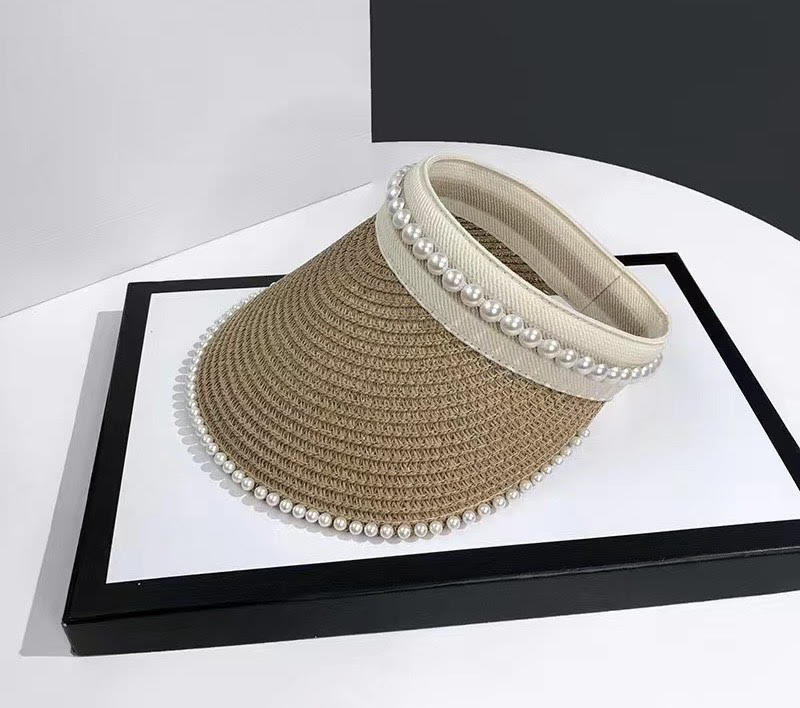 Visor hat with pearls