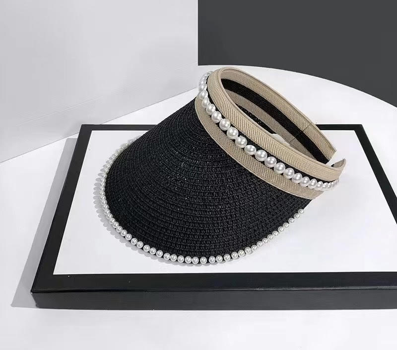 Visor hat with pearls