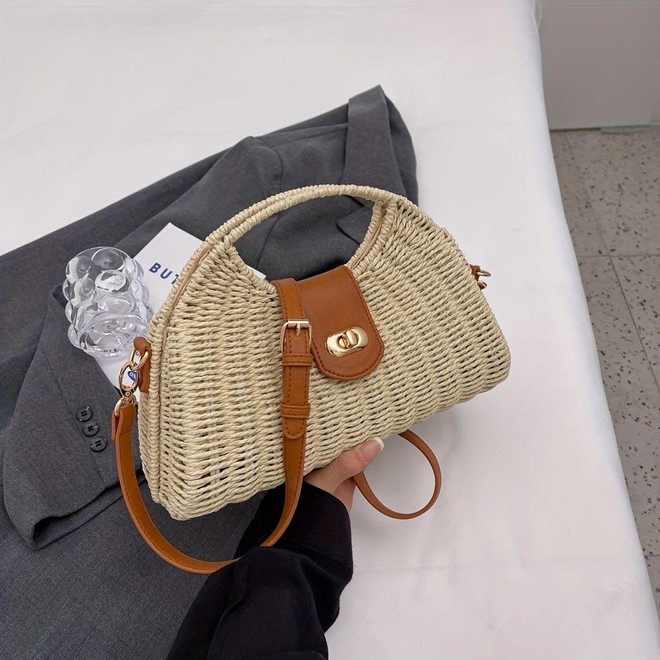 Twisted lock woven sling bag