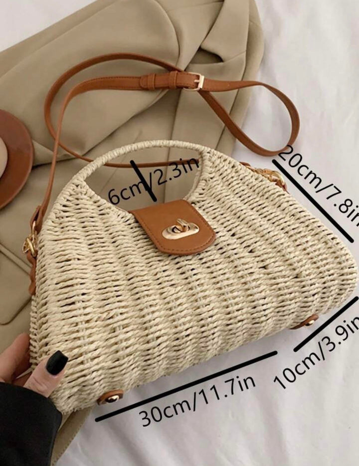 Twisted lock woven sling bag